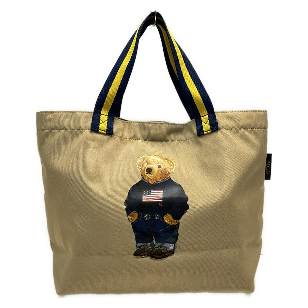 【中古】POLObyRalphLauren(ポロラルフローレン) トートバッグ ポロベア ベージュ×ネイビー×マルチ