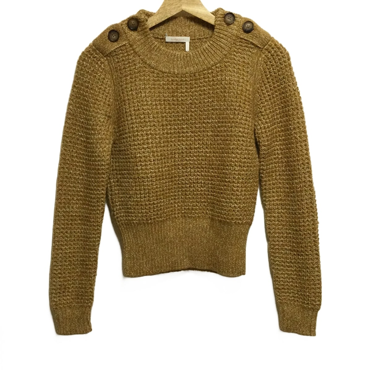 【中古】SEE BY CHLOE(シーバイクロエ) 長袖セーター クルーネック ライトブラウン×アイボリー