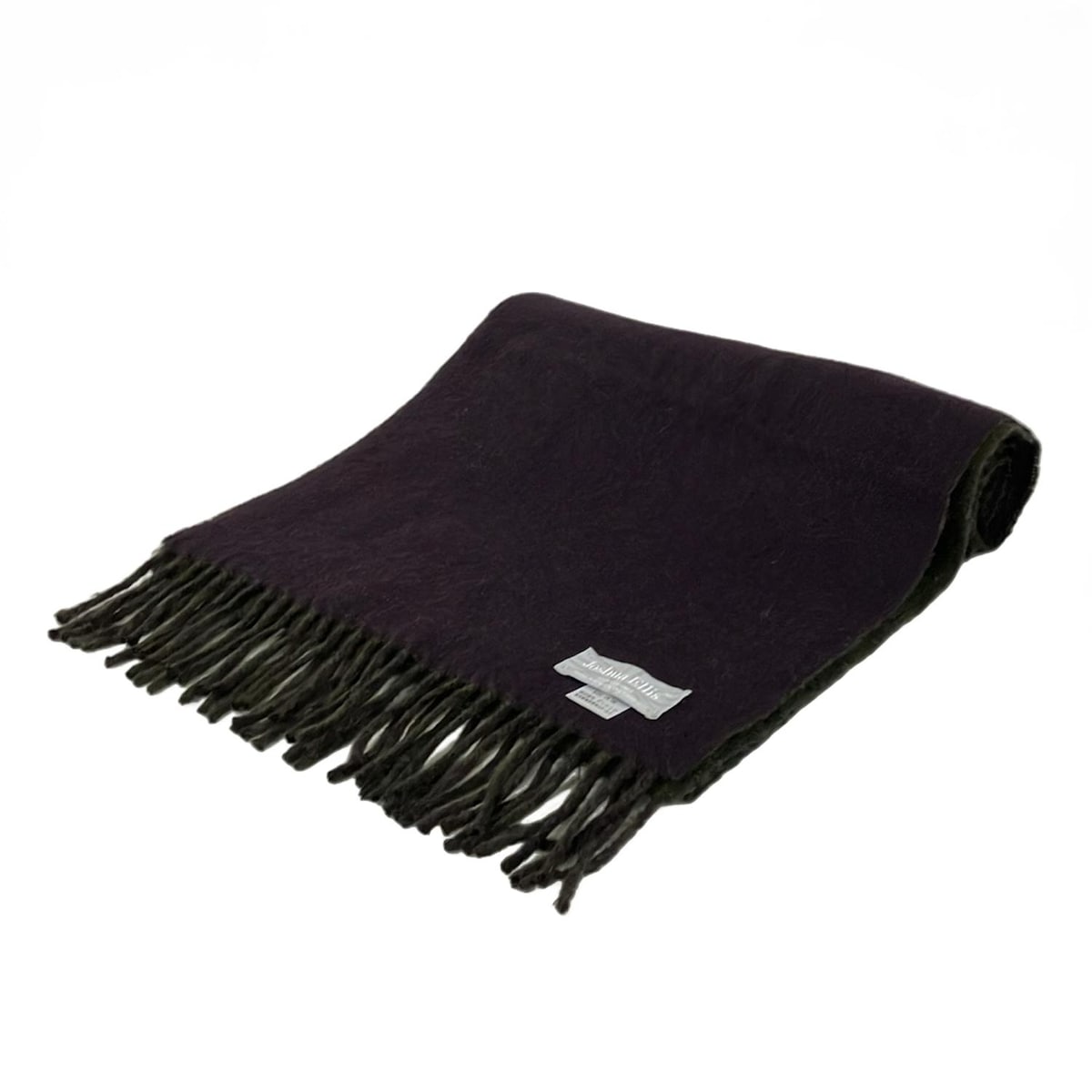 【中古】Joshua Ellis(ジョシュアエリス) マフラー ダークグリーン×ダークパープル カシミヤ(4)