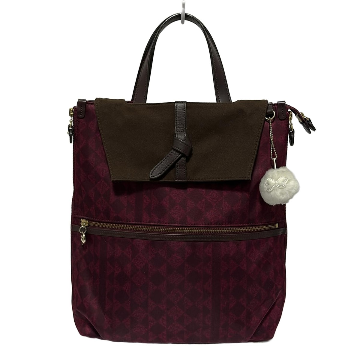 【中古】Kanana(カナナ) リュックサック ボルドー×ダークブラウン レザー