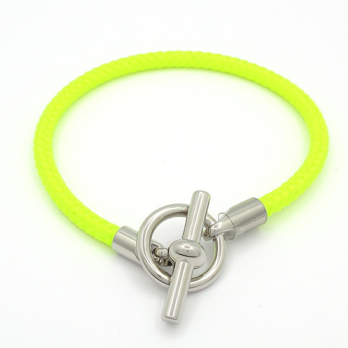 【新着】【中古】HERMES(エルメス) グレナン ブレスレット シルバー金具 イエロー×シルバー