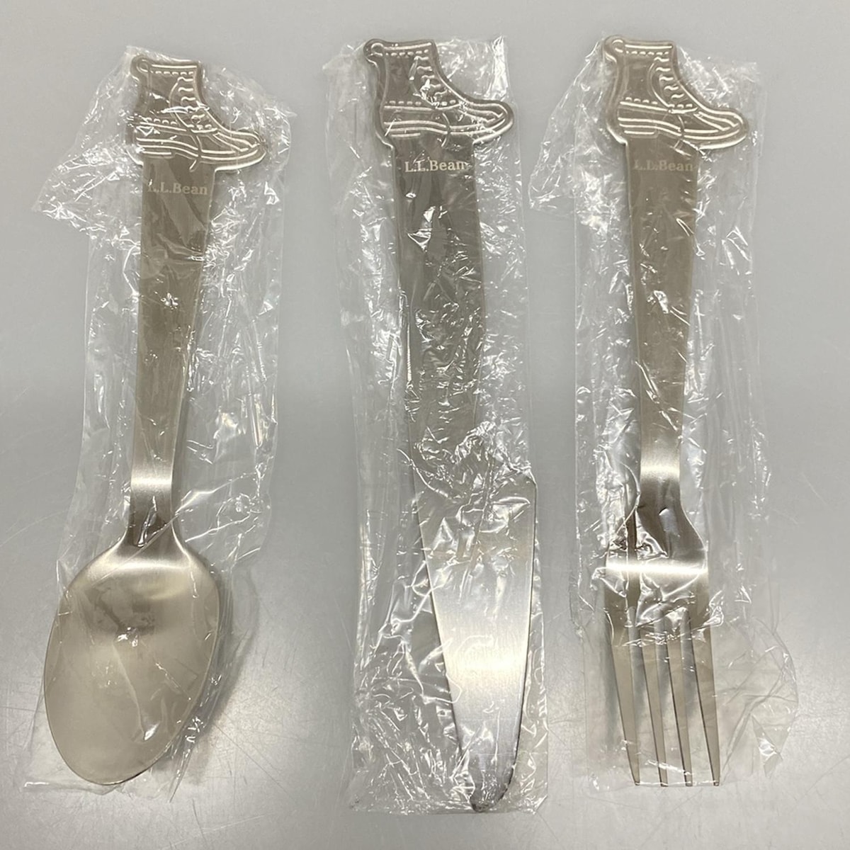 【中古】L.L.Bean(エルエルビーン) 食器 スプーン×1点/フォーク×1点/ナイフ×1点/シューズ シルバー