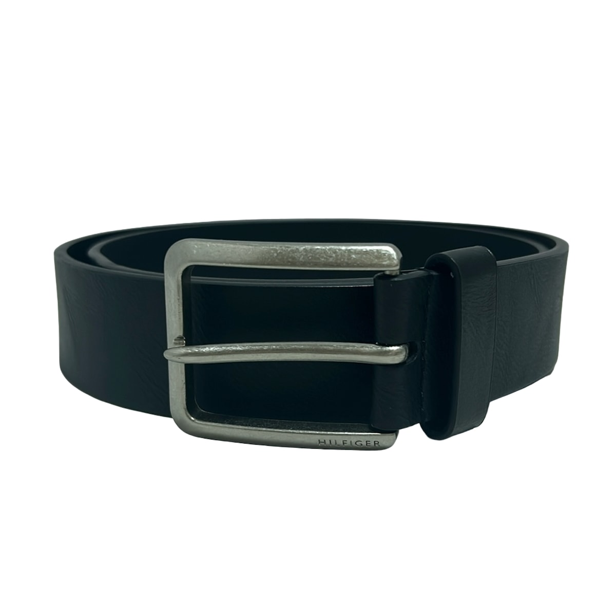 【新着】【中古】TOMMY HILFIGER(トミーヒルフィガー) ベルト 黒×シルバー レザー