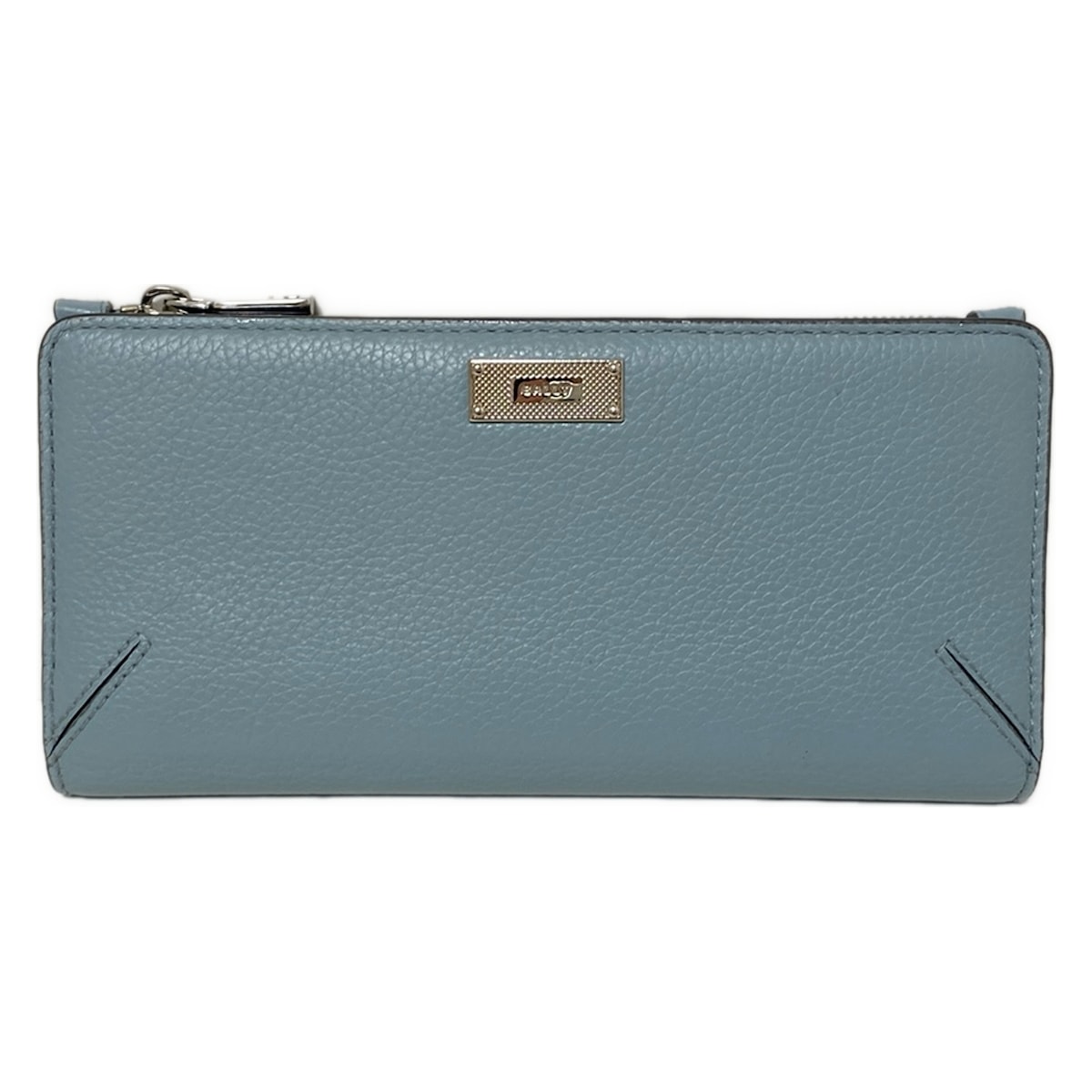 【中古】BALLY(バリー) 長財布 ライトブルー レザー