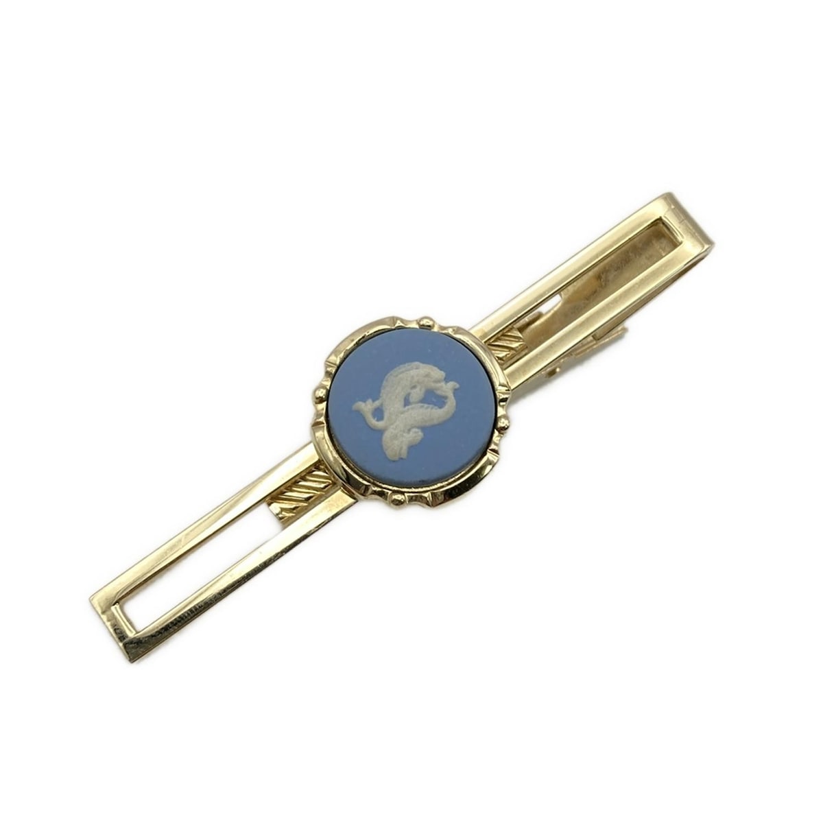 【中古】WEDG WOOD(ウェッジウッド) ジャスパー ネクタイピン シルバー×ライトブルー×白