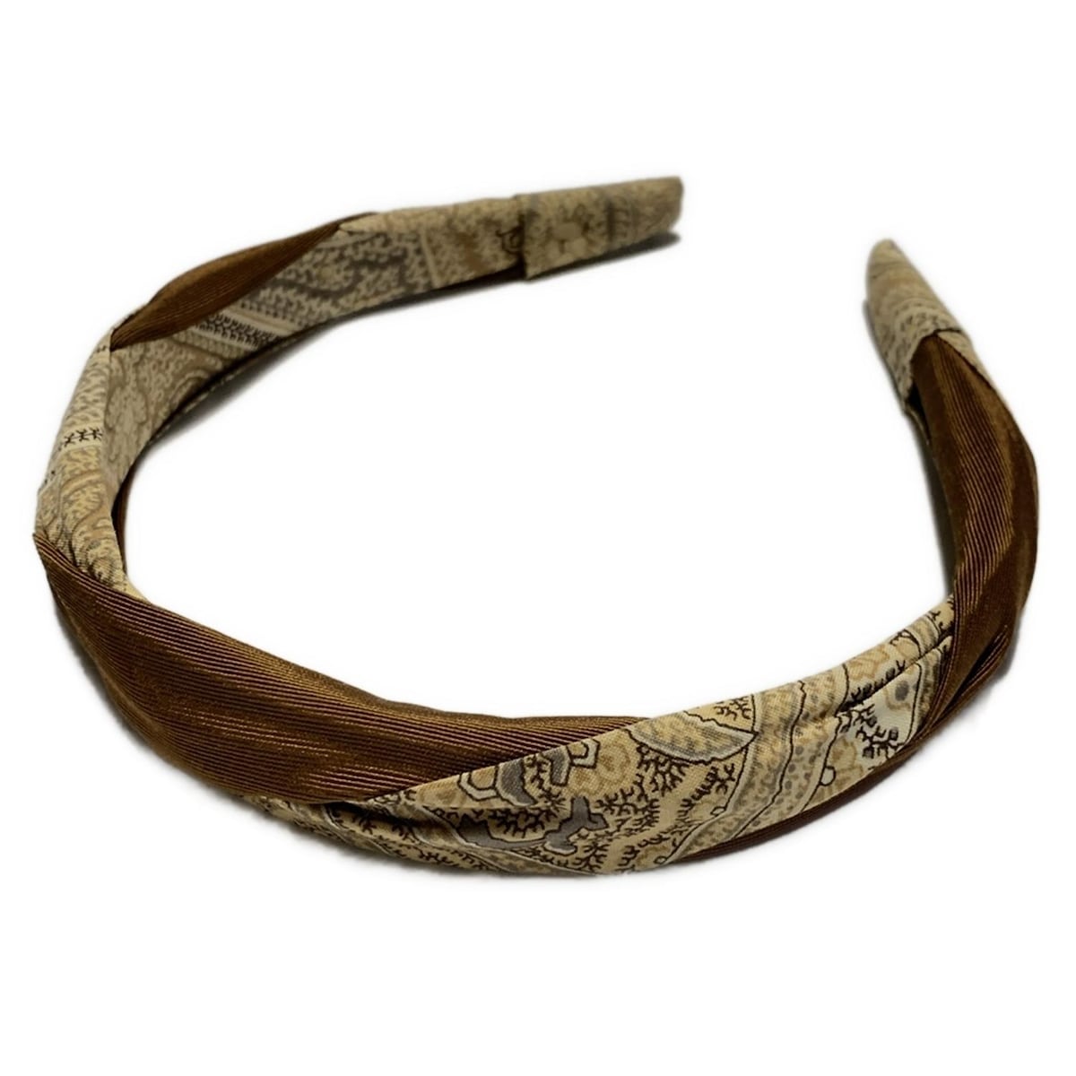 【中古】ETRO(エトロ) カチューシャ ベージュ×ブラウン×マルチ コットン