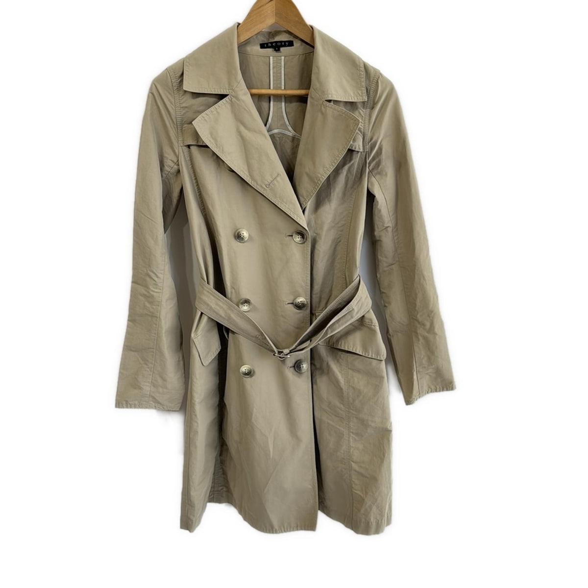 【新着】【中古】theory(セオリー) トレンチコート 長袖/春/秋 ベージュ