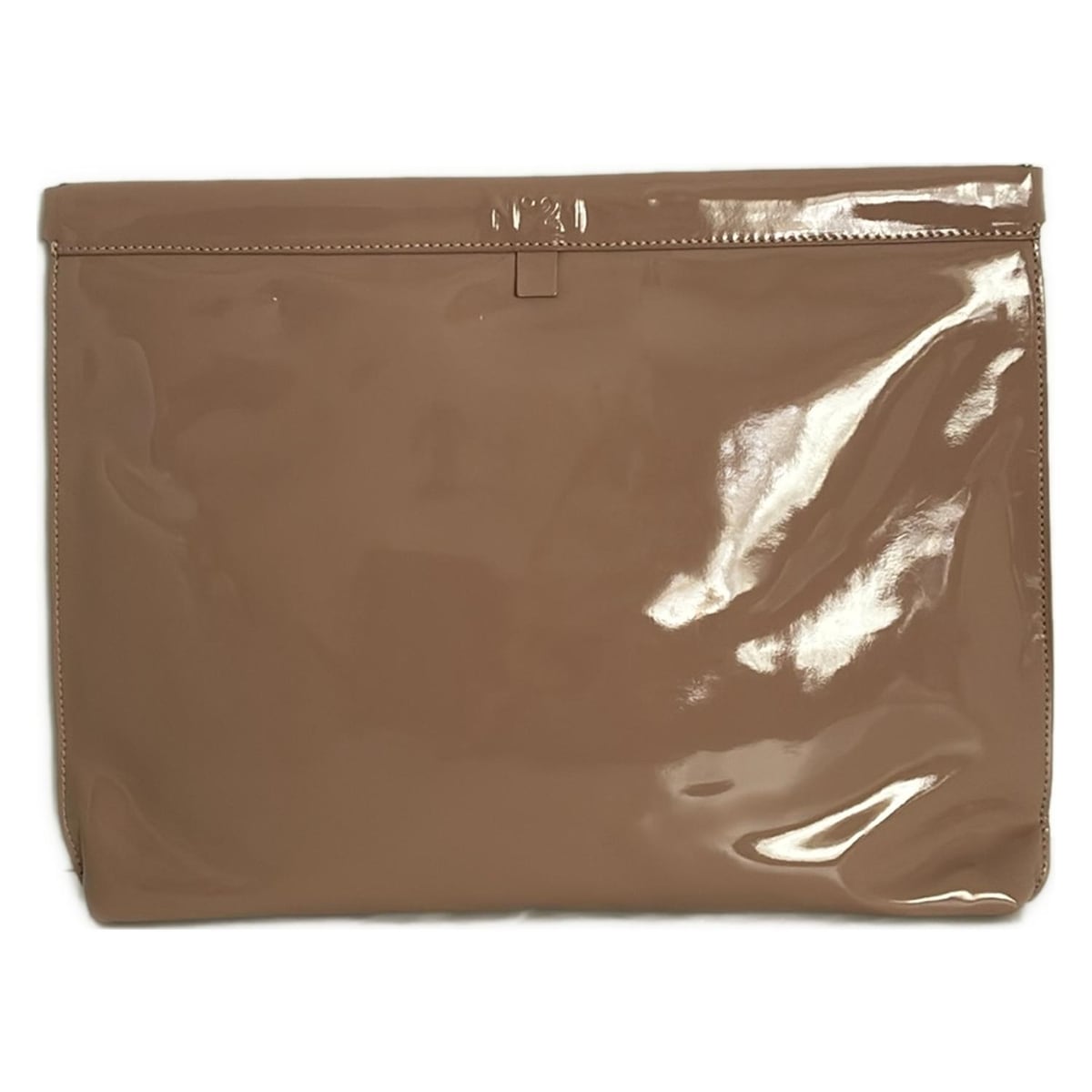 【中古】N゜21(ヌメロ ヴェントゥーノ) クラッチバッグ ピンクベージュ レザー