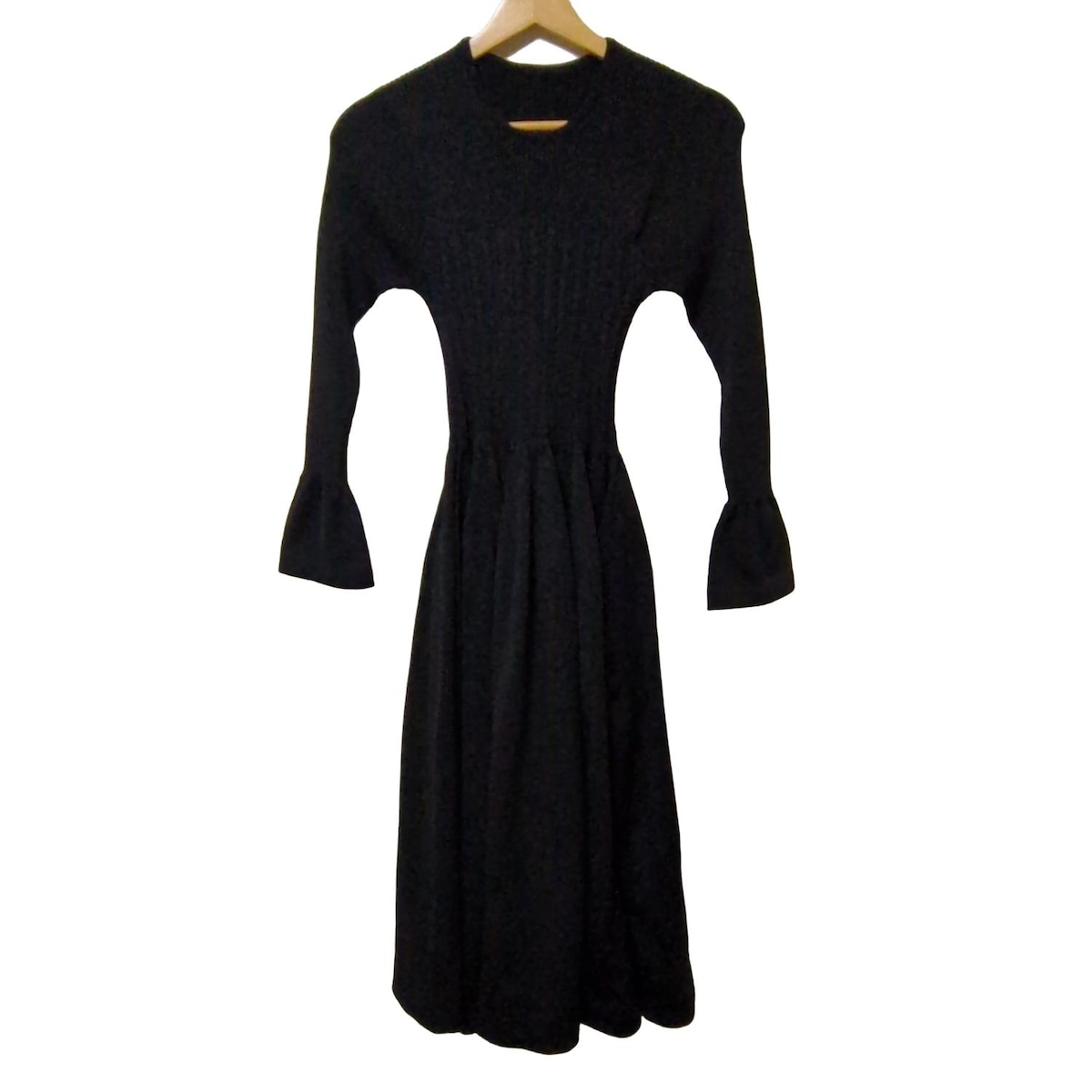 【中古】Diagram GRACE CONTINENTAL(ダイアグラム) ワンピース 長袖/マキシ丈/プリーツ 黒