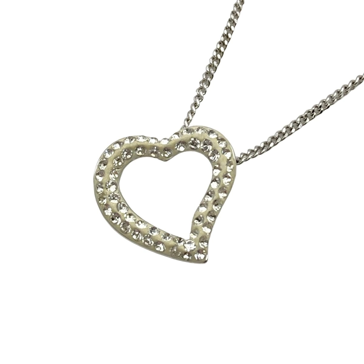 【中古】SWAROVSKI(スワロフスキー) ネックレス ハート シルバー×クリア