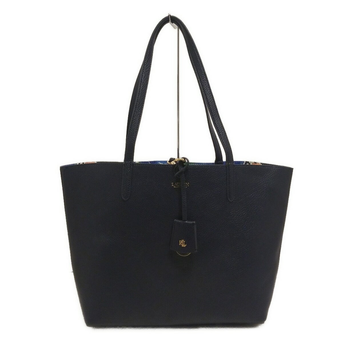 【中古】RalphLauren(ラルフローレン) トートバッグ リバーシブル ネイビー レザー