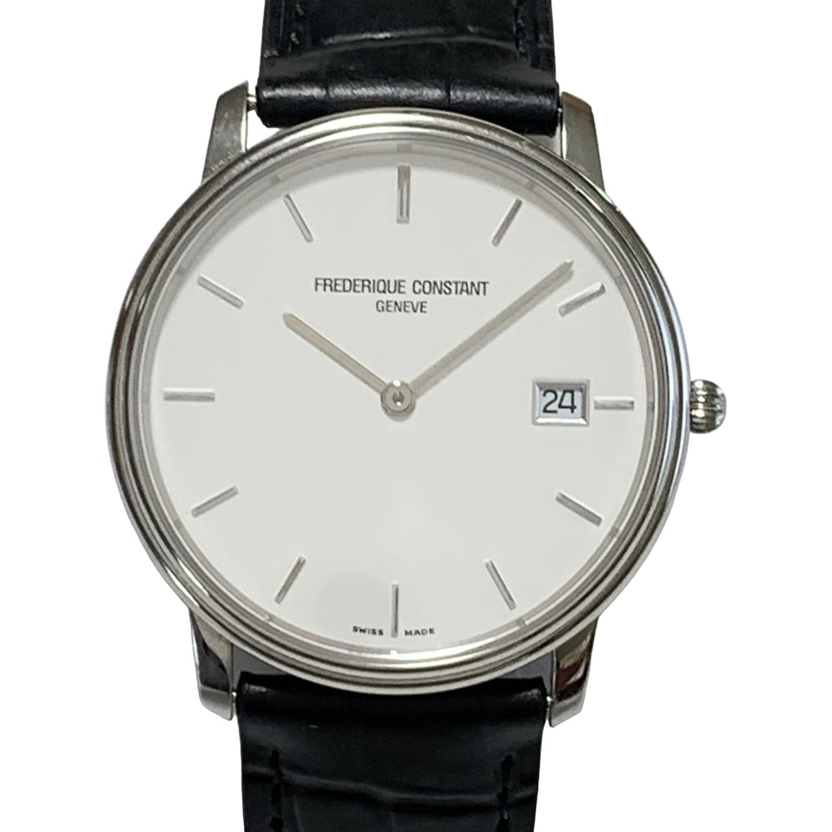 【新着】【中古】FREDERIQUE CONSTANT(フレデリックコンスタント) 腕時計 型押し加工 白