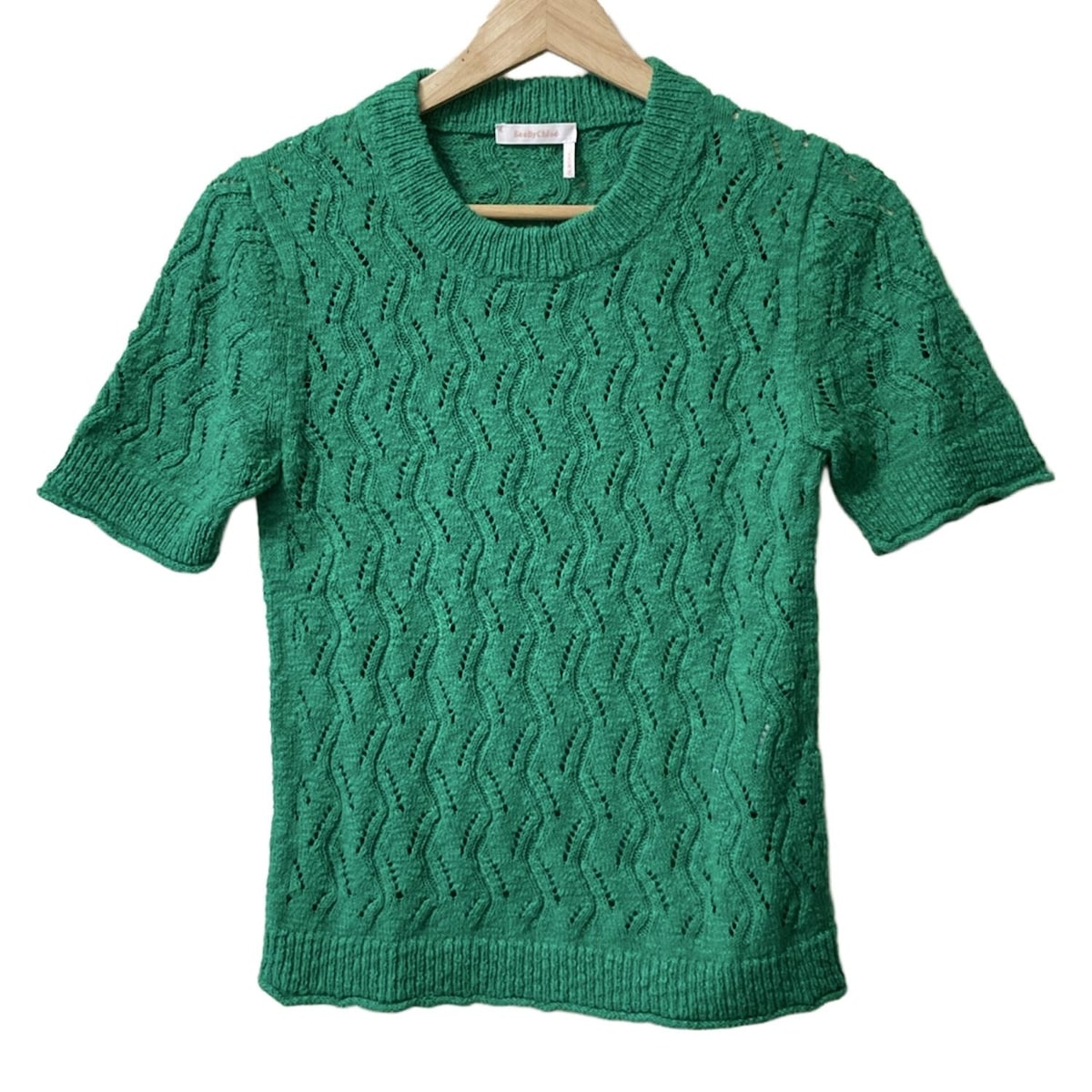 【中古】SEE BY CHLOE(シーバイクロエ) 半袖セーター クルーネック グリーン