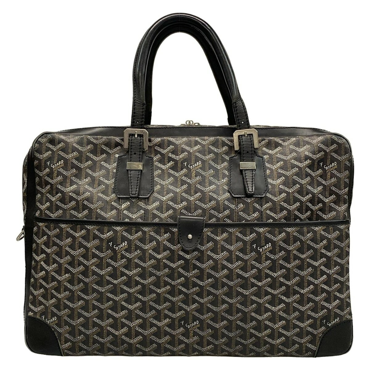 【中古】GOYARD(ゴヤール) アンバサッド ビジネスバッグ 黒 レザー