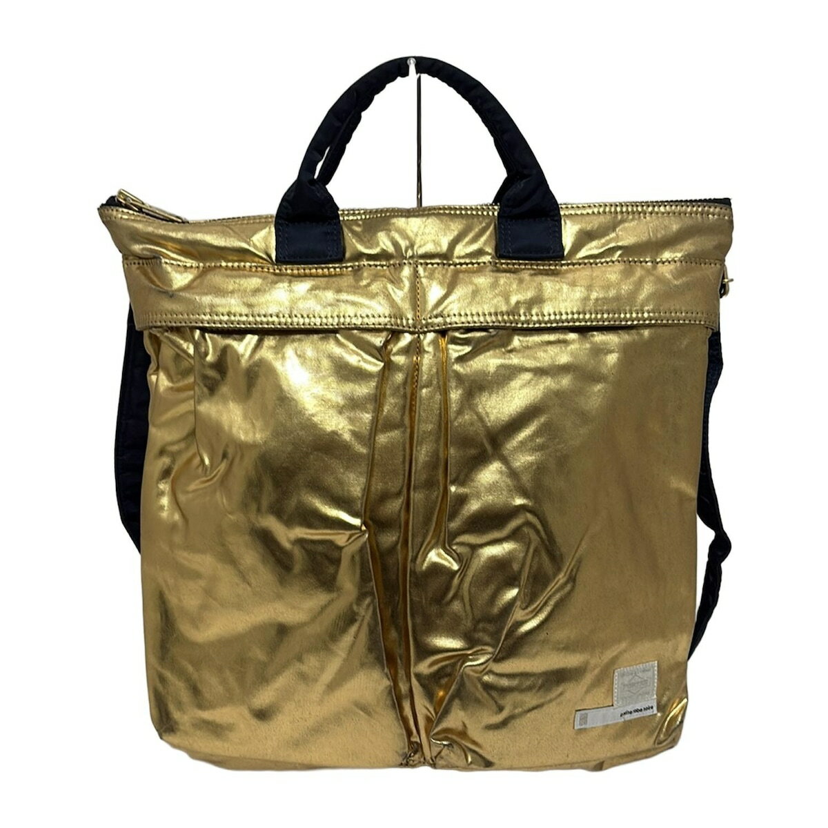【中古】PORTER/吉田(ポーター) ショルダーバッグ 2way/ヘルメットバッグ/petite robe noireコラボ ゴールド×ダークネイビー