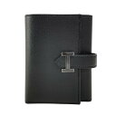 【中古】HERMES(エルメス) ベアン コンビネ 3つ折り財布 ブラック金具 黒
