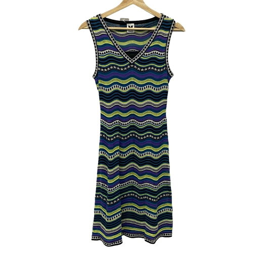 【中古】MISSONI(ミッソーニ) ワンピース スター/夏物 黒×ライトグリーン×マルチ 【中古】MISSONI(ミッソーニ) ワンピース スター/夏物 黒×ライトグリーン×マルチ