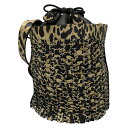 【中古】paco rabanne(パコラバンヌ) ショルダーバッグ 巾着型/豹柄 ベージュ×黒×シルバー レザー