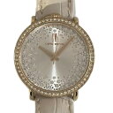 【中古】CAPRI WATCH(カプリウォッチ) 腕時計 革ベルト/ラインストーン/ラインストーンベゼル ゴールド