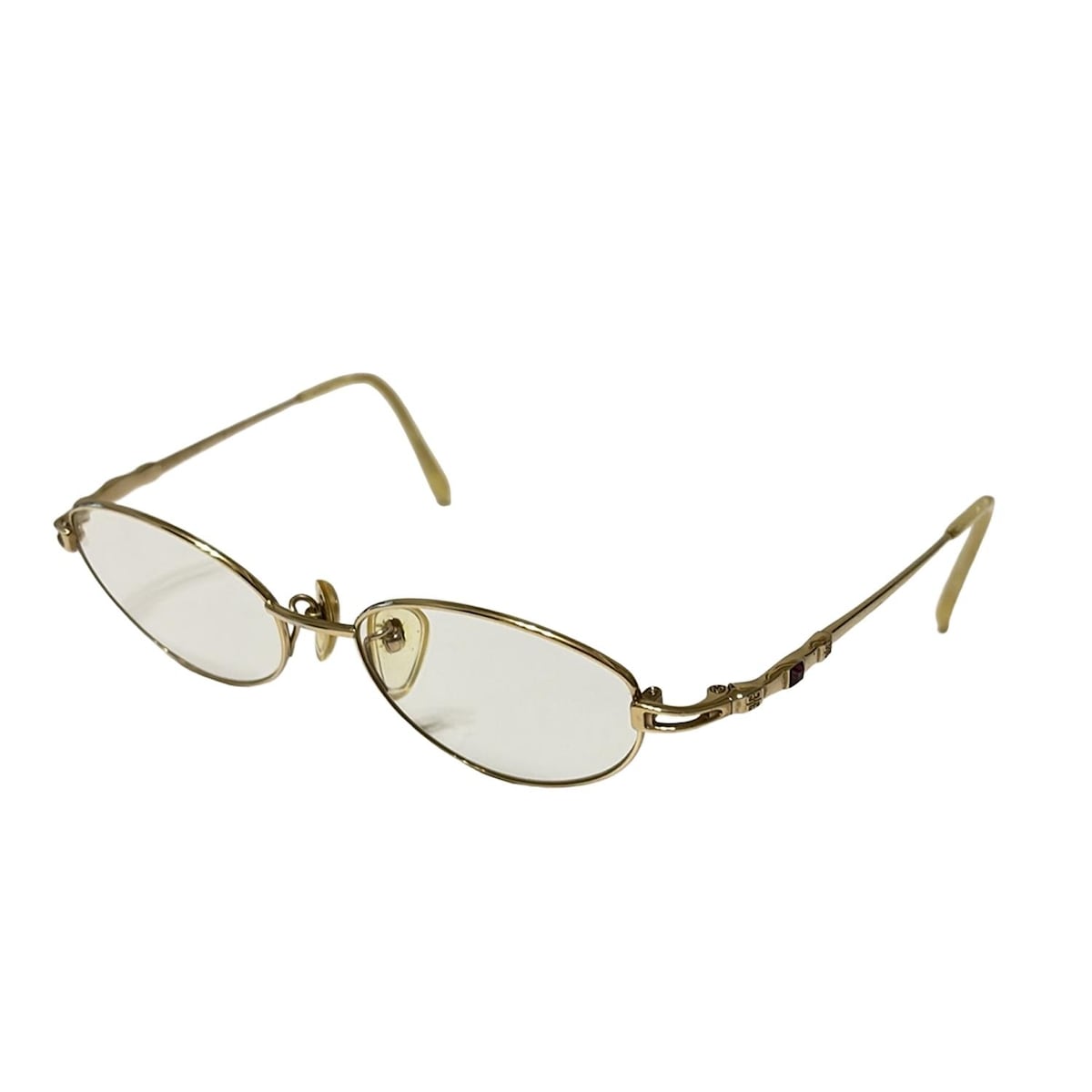 【中古】GIVENCHY(ジバンシー) メガネ 度入り クリア×ゴールド