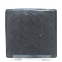 【中古】BOTTEGA VENETA(ボッテガヴェネタ) マキシイントレチャート コインケース 黒 レザー