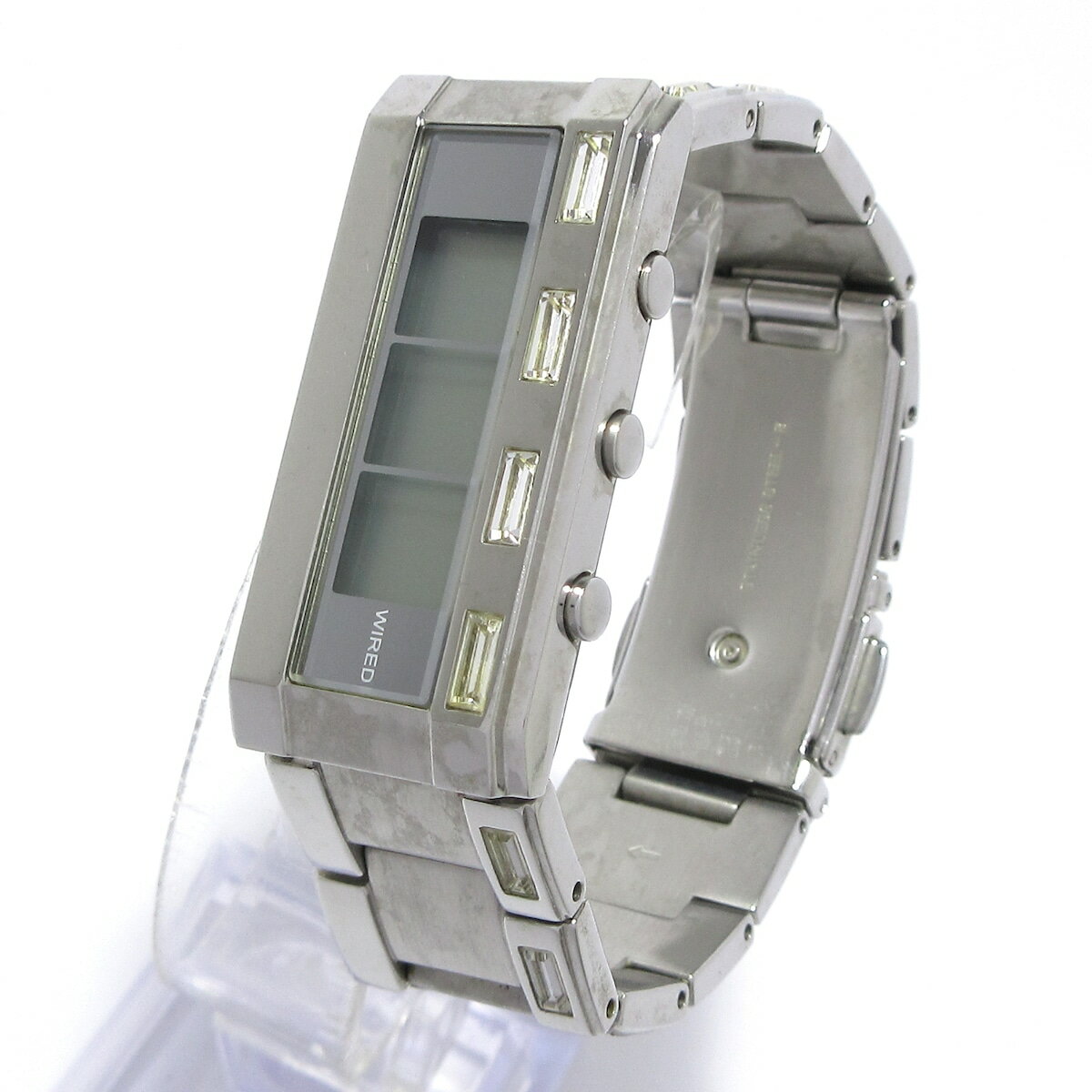 【中古】WIRED(ワイアード) 腕時計 デジタル/スクエア シルバー