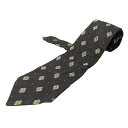 【中古】DOLCE&GABBANA(ドルチェアンドガッバーナ) ネクタイ 黒×アイボリー×オレンジ