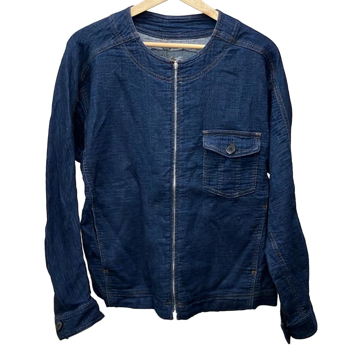 【中古】Leilian(レリアン) ブルゾン 長袖/デニム/ジップアップ/春/秋 ネイビー