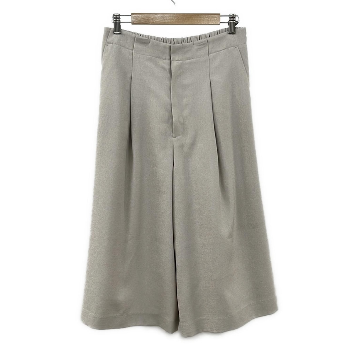 【中古】Rose Tiara(ローズティアラ) パンツ クロップド(半端丈)/ウエストゴム/ワイドパンツ ベージュ