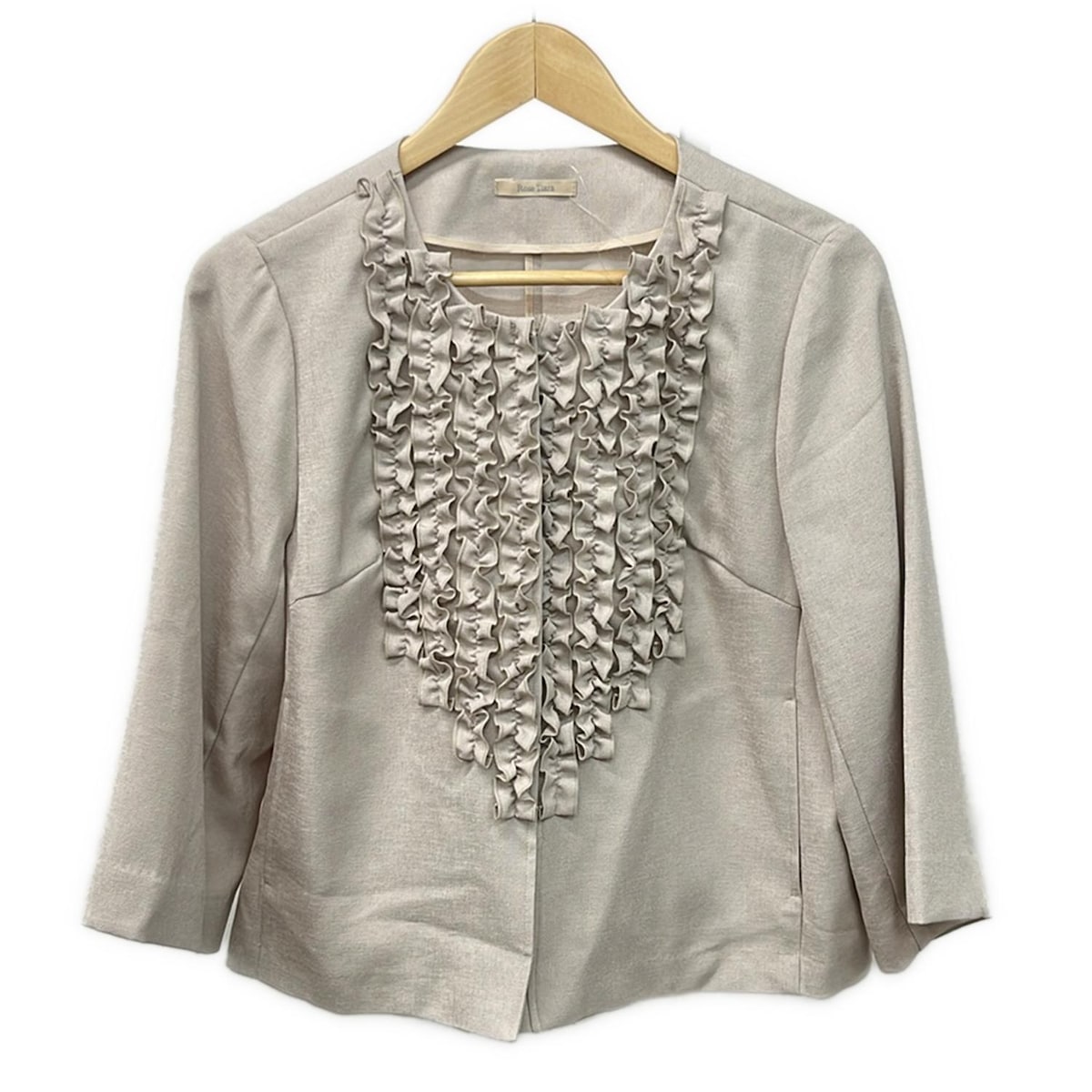 【中古】Rose Tiara(ローズティアラ) ジャケット 長袖/フリル/春/秋 ベージュ