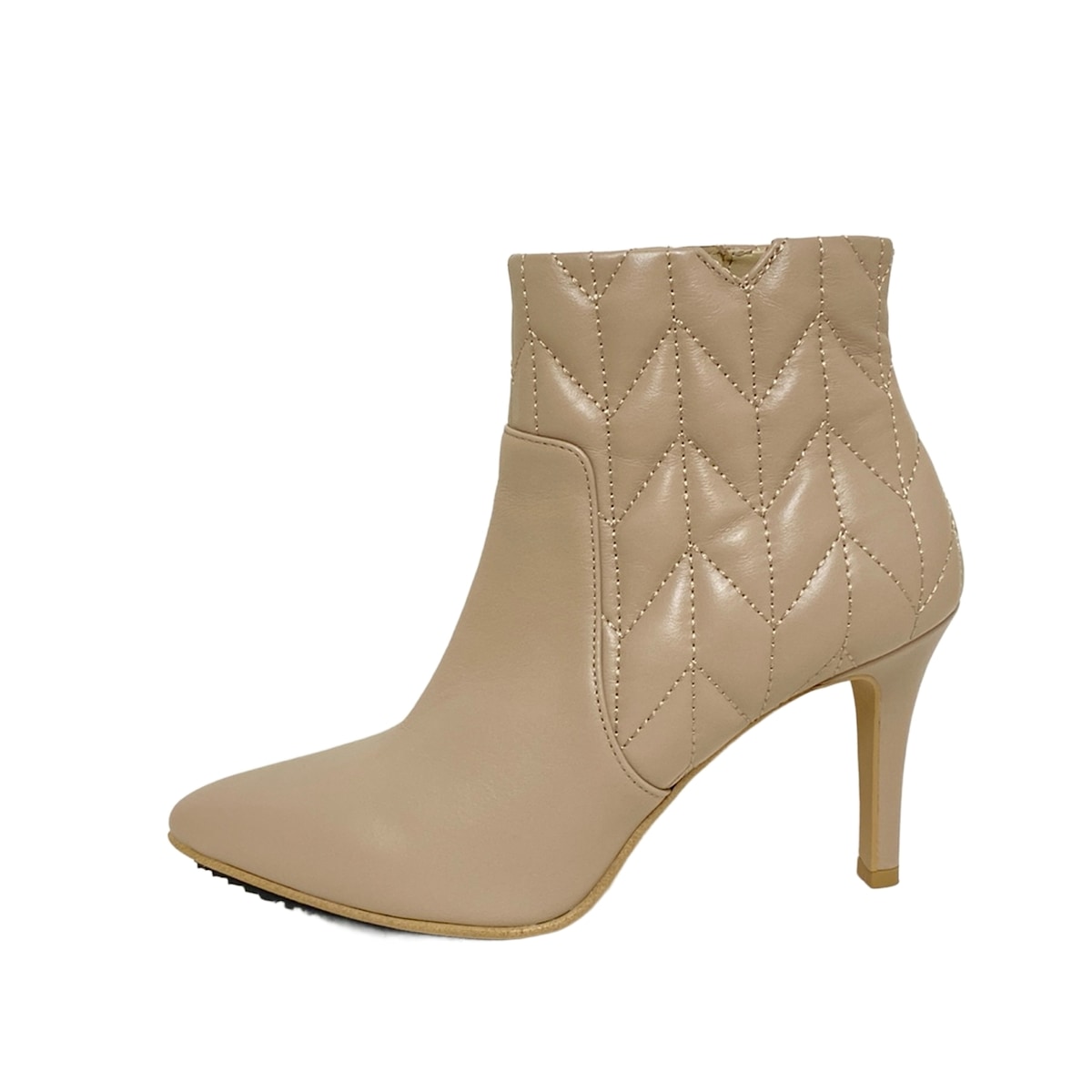 【中古】DIANA(ダイアナ) ショートブーツ アウトソール張替済 ピンクベージュ レザー