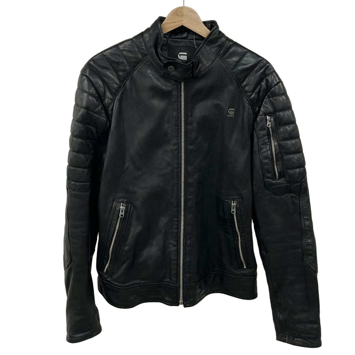 【中古】G-STAR RAW(ジースターロゥ) ライダースジャケット 長袖/オールシーズン 黒