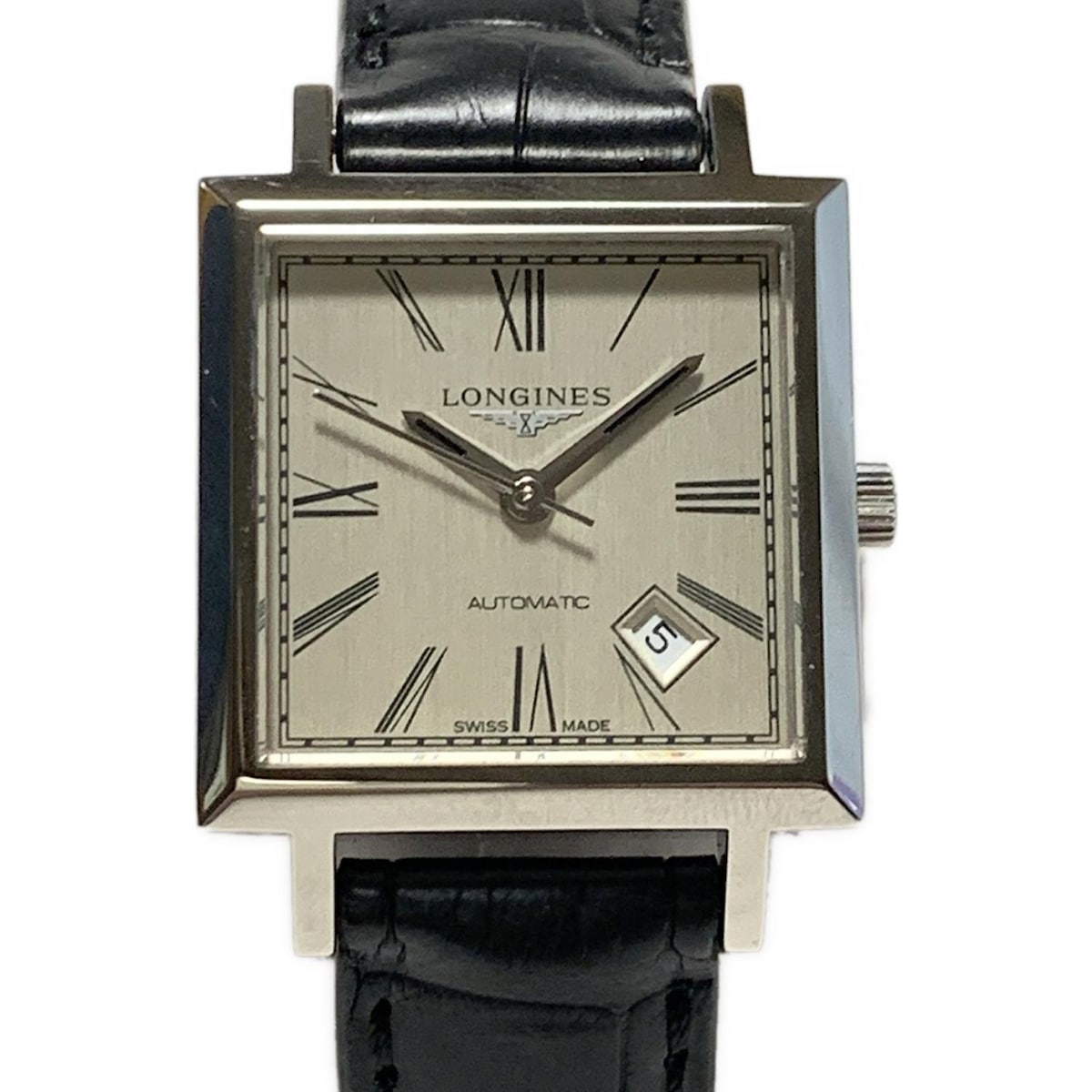 【中古】LONGINES(ロンジン) ヘリテージ 腕時計 SS/革ベルト シルバー