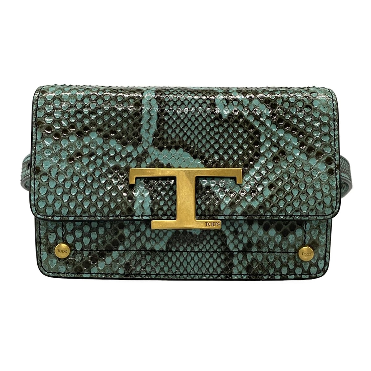 【新着】【中古】TOD'S(トッズ) Tタイムレス ウエストポーチ 2way ライトブルー×ダークブラウン