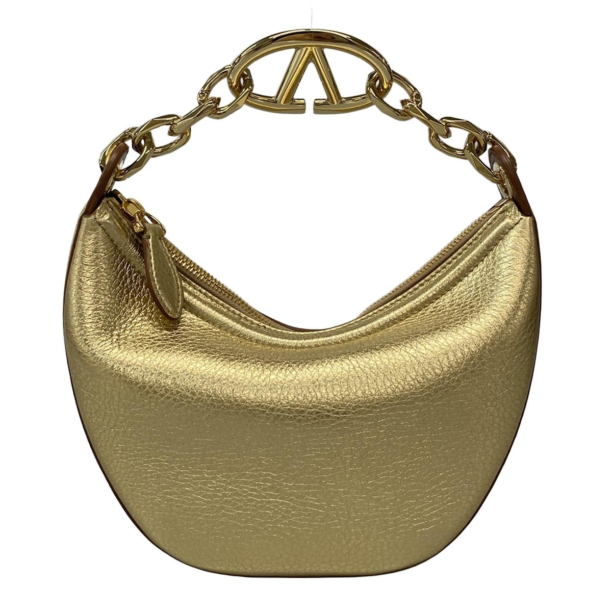 【中古】VALENTINOGARAVANI(バレンチノガラバーニ) Vロゴ ムーン ミニ ハンドバッグ チェーンハンドル ..