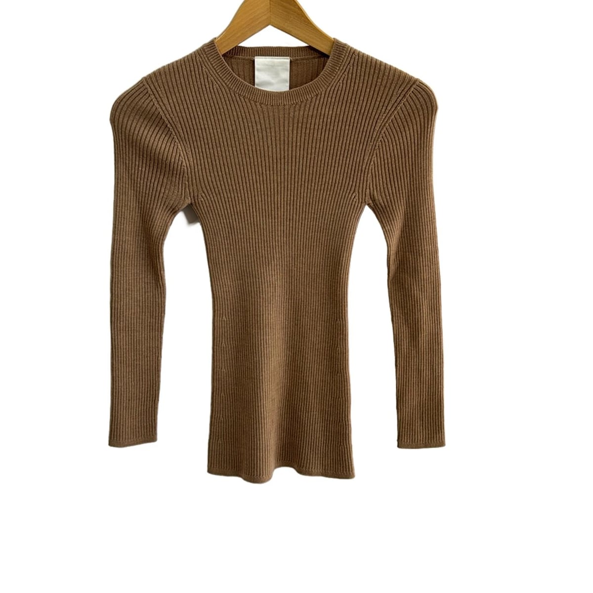 【中古】whim gazette(ウィムガゼット) 長袖セーター クルーネック ベージュ