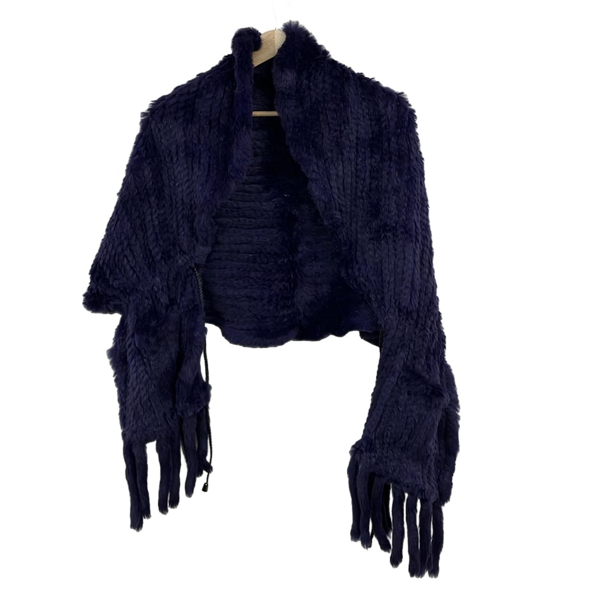 【中古】ARMANICOLLEZIONI(アルマーニコレッツォーニ) ストール(ショール) パープル×黒 ラビット