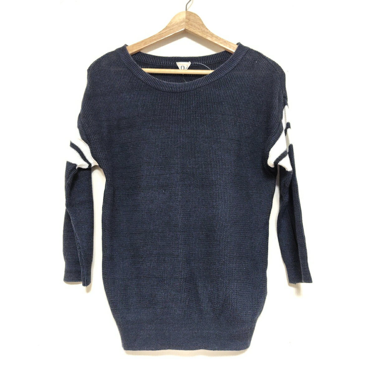 【中古】FilMelange(フィルメランジェ) 長袖セーター ダークネイビー×白