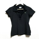 【中古】Lacoste(ラコステ) 半袖ポロシャツ ドット柄 黒×白