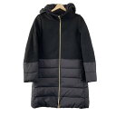 【中古】HERNO(ヘルノ) ダウンコート 異素材切替/ジップアップ/冬 黒(4)