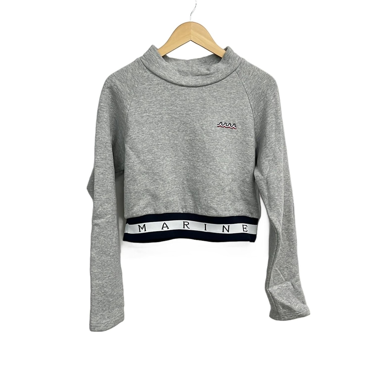 【中古】muta(ムータ) トレーナー 長袖 グレー×ダークネイビー×白