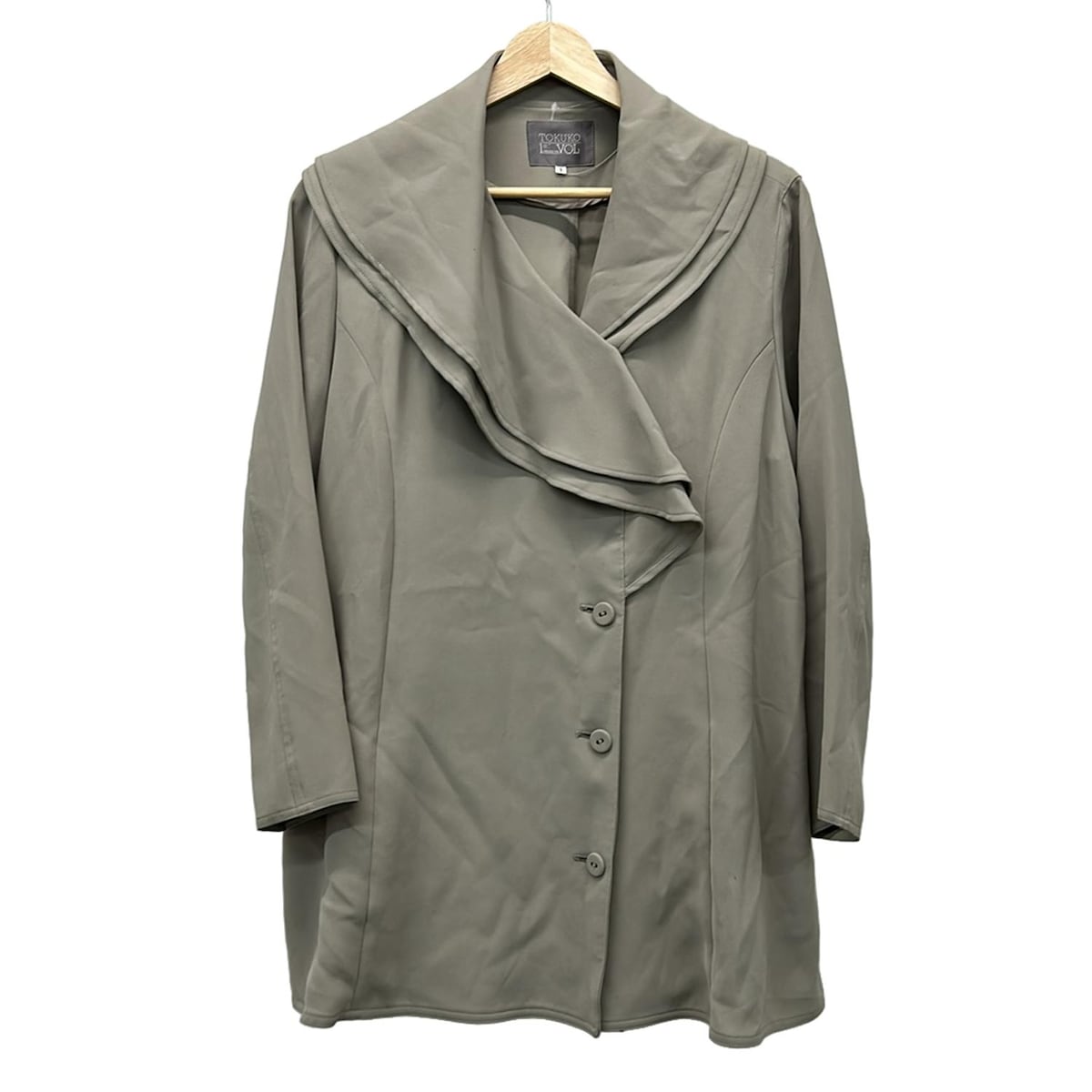 【中古】TOKUKO 1er VOL(トクコ・プルミエヴォル) ジャケット 長袖/フリル/春/秋 グレー