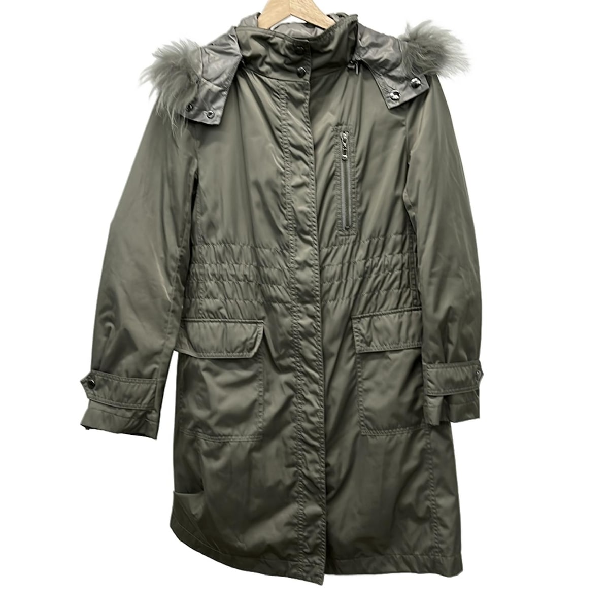 【新着】【中古】ICB(アイシービー) コート 長袖/ファー/ダウンライナー付き/秋/冬 グレー
