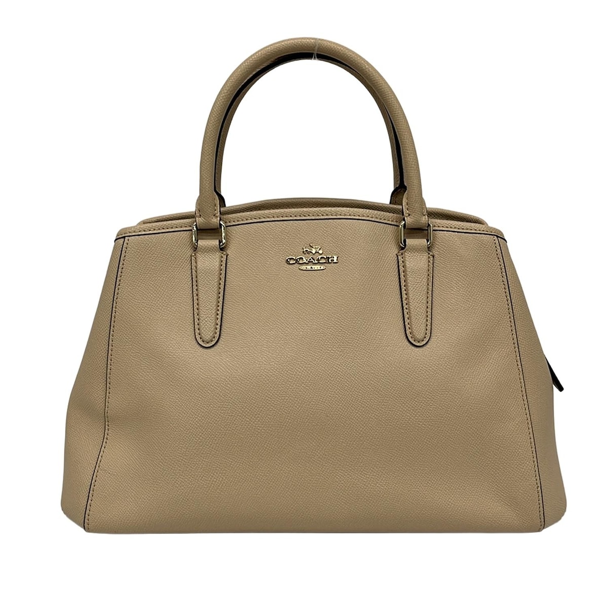 【中古】COACH(コーチ) トートバッグ ベージュ レザー