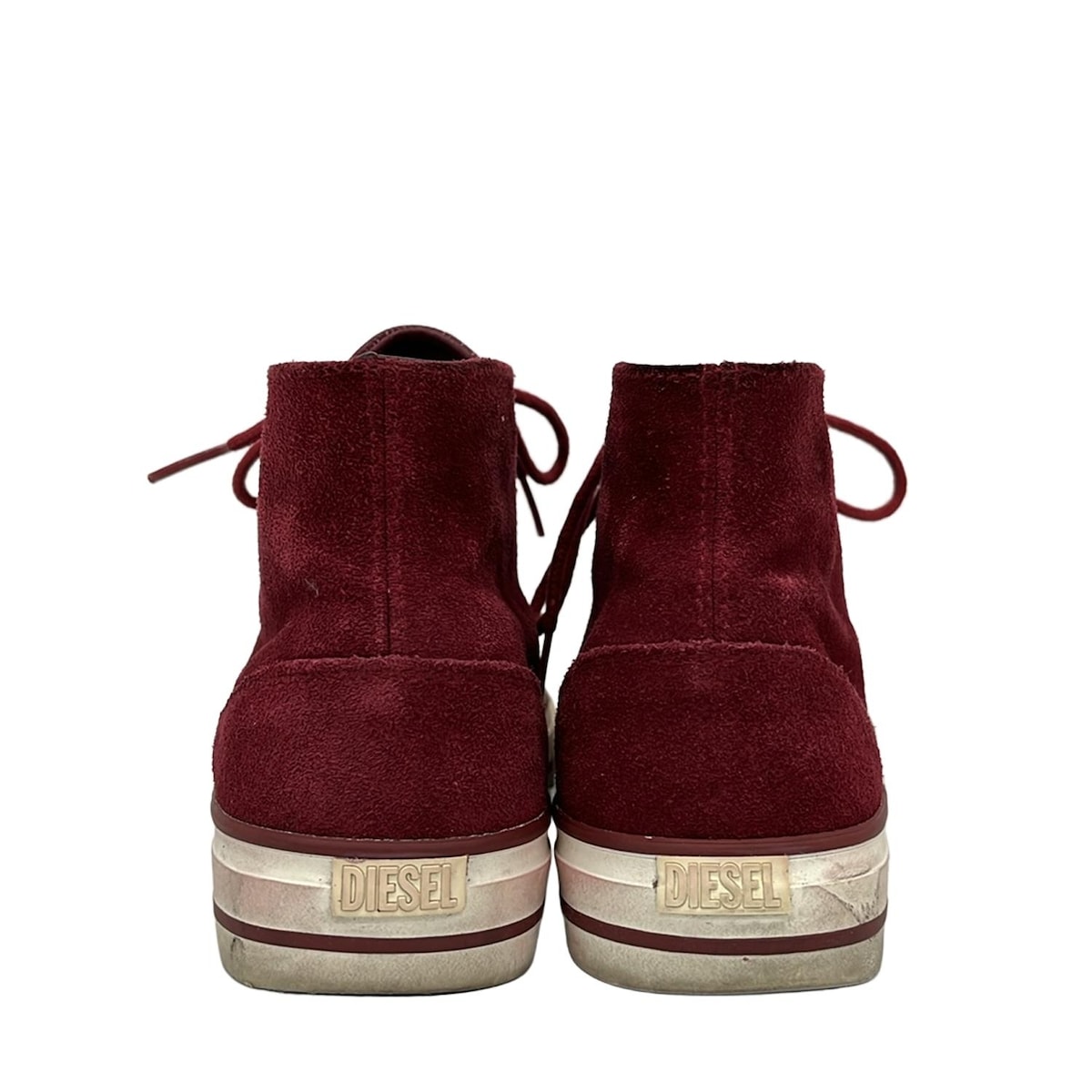 【中古】DIESEL(ディーゼル) スニーカー ハイカット ボルドー レザー