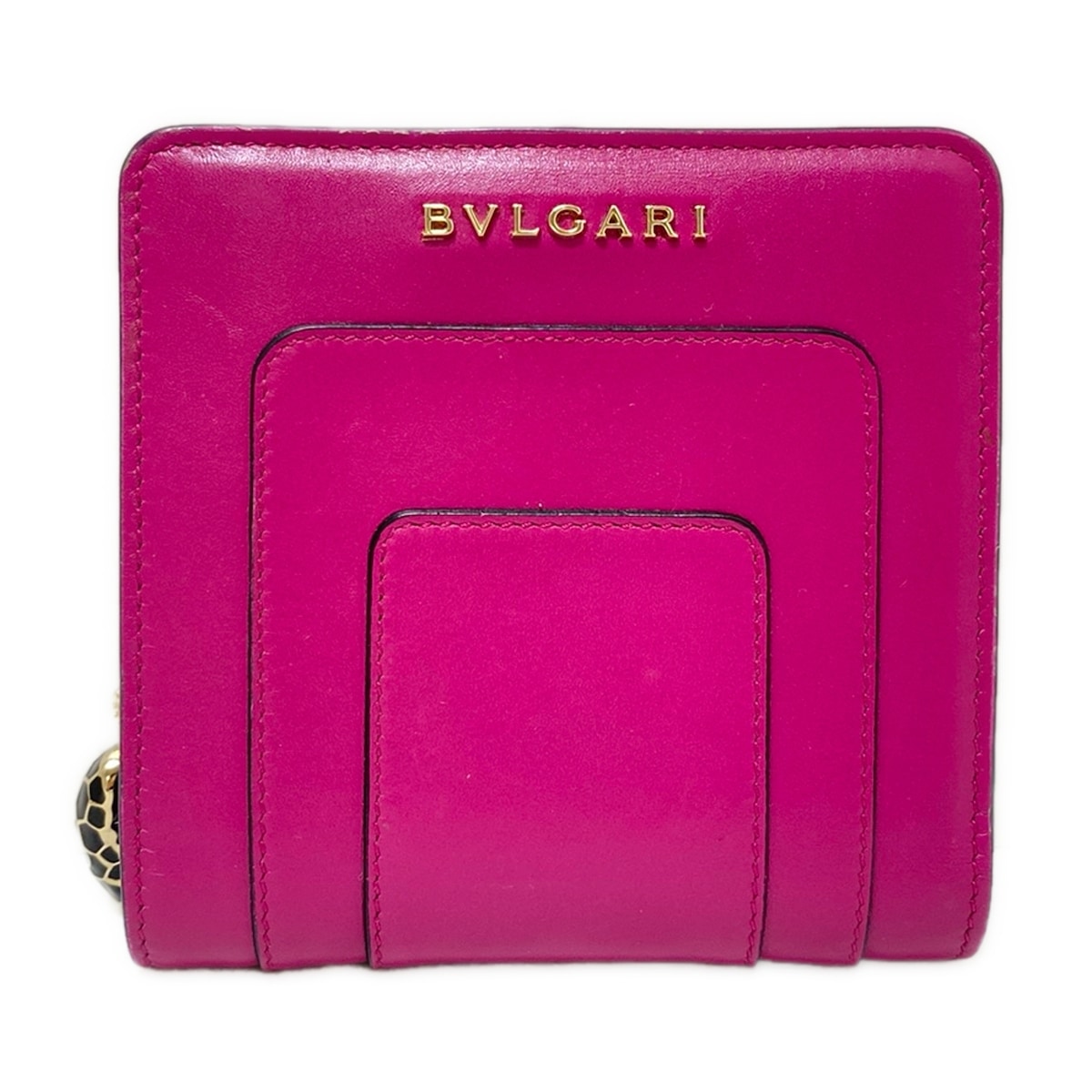 【新着】【中古】BVLGARI(ブルガリ) セルペンティ フォーエバー 2つ折り財布 ラウンドファスナー ピンク レザー