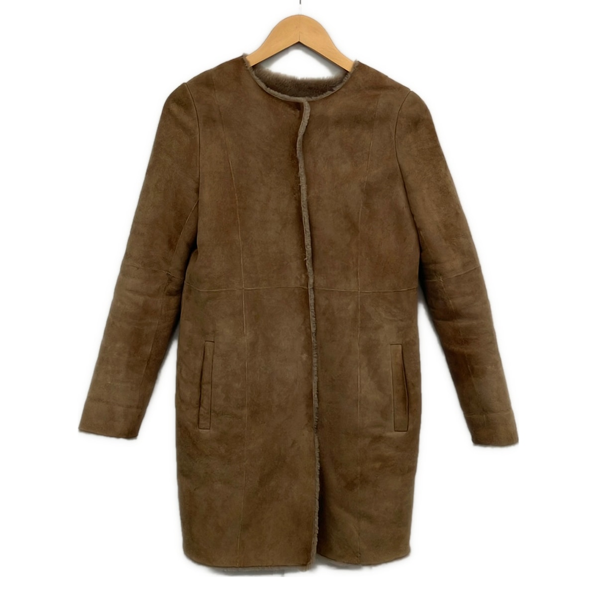 【新着】【中古】UNITED ARROWS(ユナイテッドアローズ) コート 長袖/ムートン/冬 ベージュ