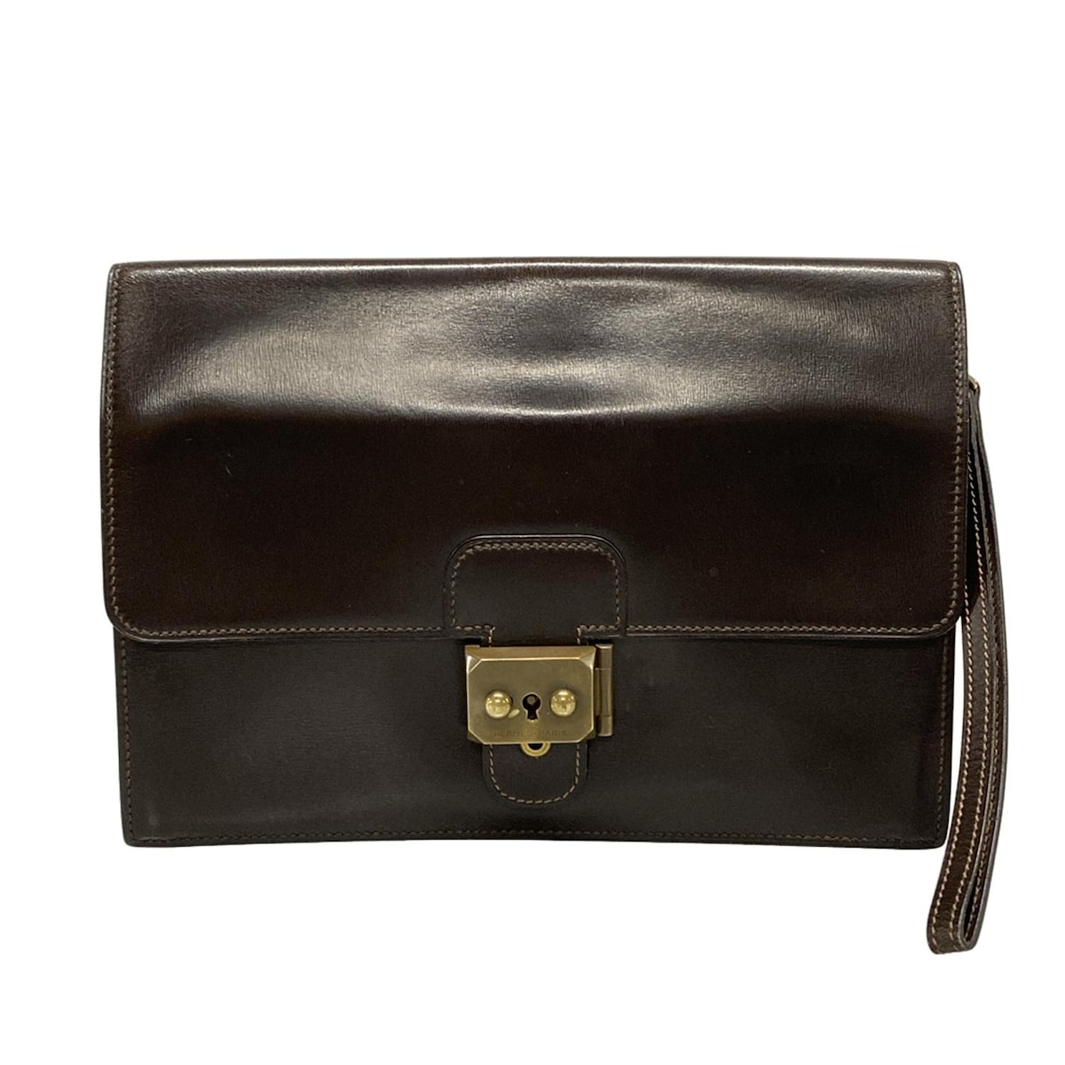 【中古】HERMES(エルメス) ジェット セカンドバッグ ダークブラウン レザー(4.0)