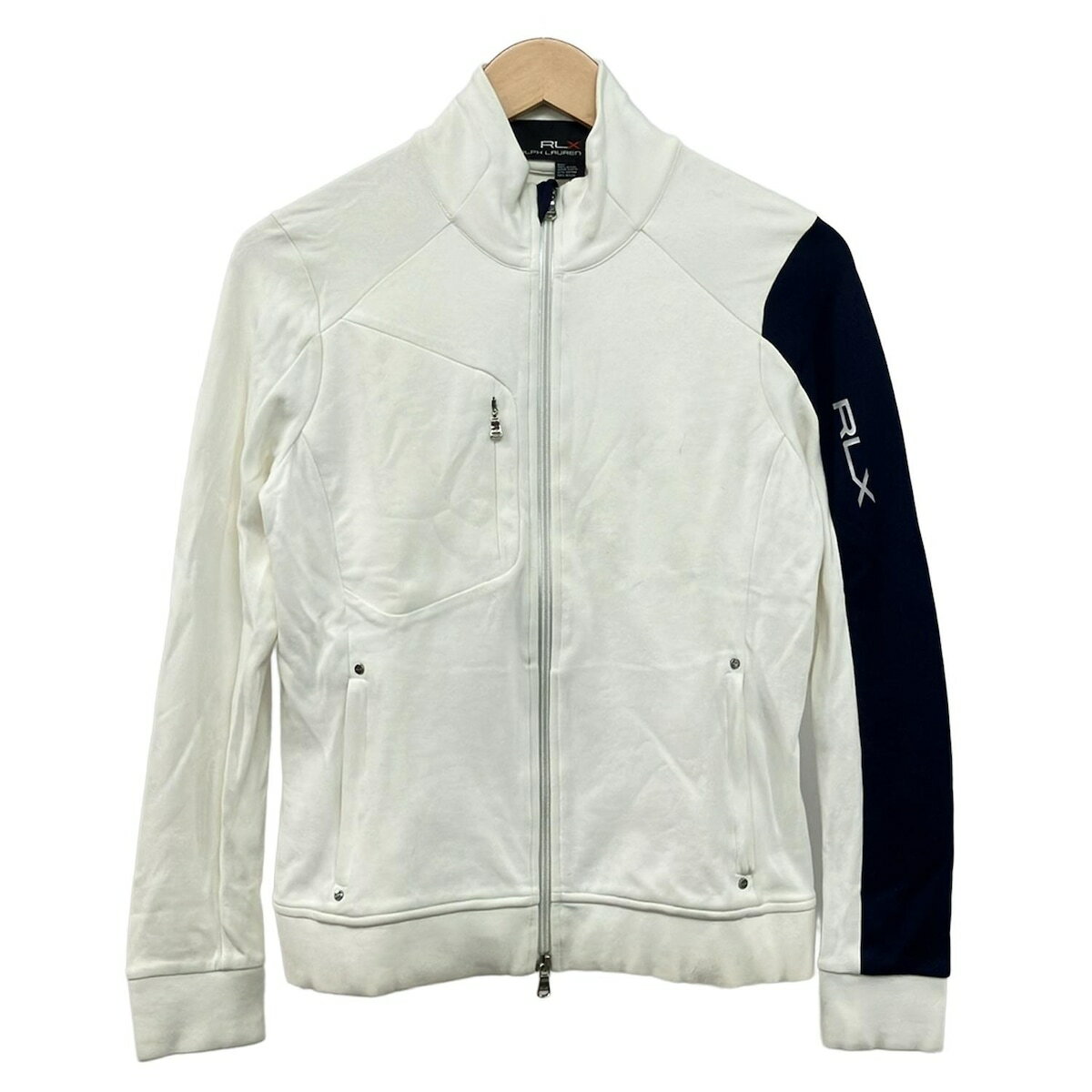 【新着】【中古】RLX(RalphLauren)(ラルフローレン) ブルゾン 長袖/ジップアップ/春/秋 アイボリー×ネイビー