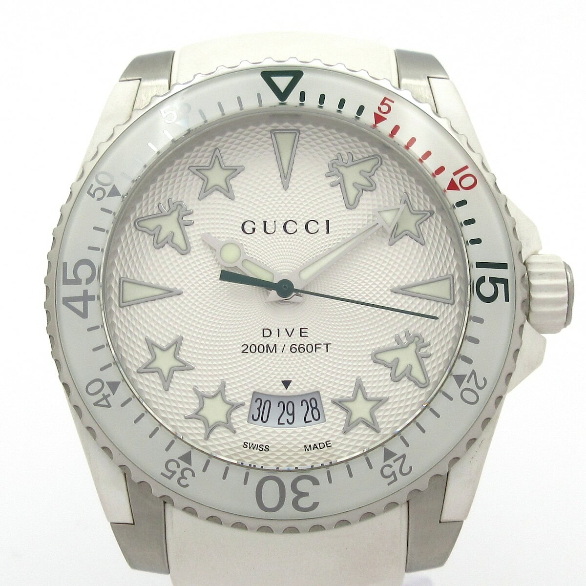 【新着】【中古】GUCCI(グッチ) ダイブ 腕時計 ビー/スター ライトシルバー